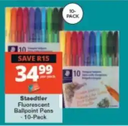 Checkers Staedtler Fluorescent Ballpoint Pens offer