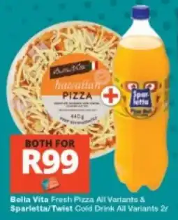 Checkers Bella Vita Fresh Pizza All Variants & Sparletta/Twist Cold Drink All Variants offer
