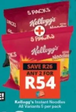 Checkers Kellogg's Instant Noodles offer