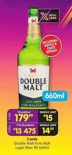 Shoprite Liquor Castle Double Malt Pure Malt Lager Beer offer