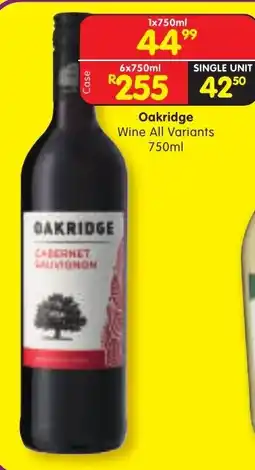 Shoprite Liquor Oakridge Cabernet Sauvignon offer