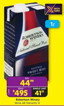 Shoprite Liquor Robertson Winery Wine All Variants offer