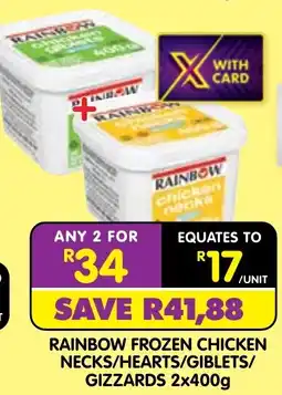 Shoprite Rainbow frozen chicken necks/hearts/giblets/gizzards offer