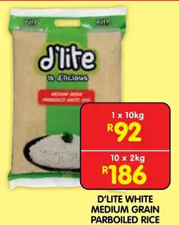 Shoprite D'LITE WHITE MEDIUM GRAIN PARBOILED RICE offer