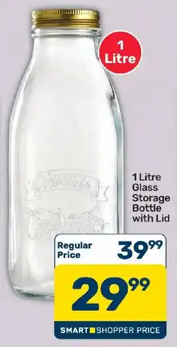Pick n Pay Hypermarket 1 Litre Glass Storage Bottle with Lid offer
