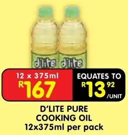 Shoprite D'lite pure cooking oil offer