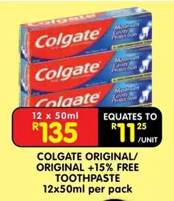 Shoprite Colgate Original/Original toothpaste offer