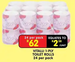 Shoprite VITALLI 1-PLY TOILET ROLLS offer
