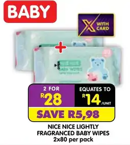 Shoprite Nice Nice lightly fragranced baby wipes offer