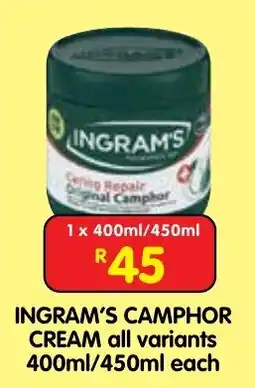 Shoprite INGRAM'S CAMPHOR CREAM offer