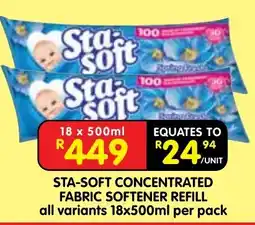 Shoprite STA-SOFT CONCENTRATED FABRIC SOFTENER REFILL offer