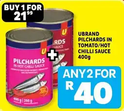 Usave UBRAND PILCHARDS IN HOT CHILLI SAUCE offer