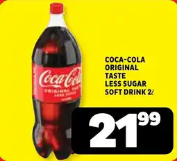 Usave Coca-Cola Original Taste Less Sugar Soft Drink offer