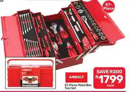 Pick n Pay Hypermarket AMBOLT 57-Piece Metal Box Tool Set offer