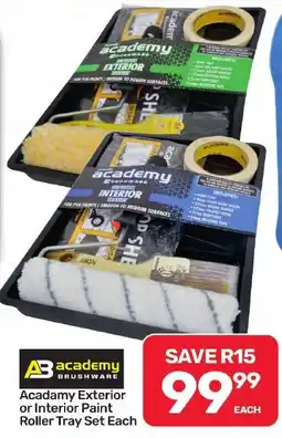 Pick n Pay Hypermarket Academy Brushware Exterior or Interior Paint Roller Tray Set offer