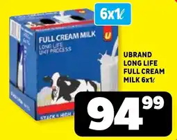 Usave UBRAND LONG LIFE FULL CREAM MILK offer