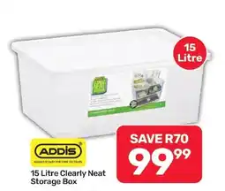 Pick n Pay Hypermarket Addis 15 Litre Clearly Neat Storage Box offer