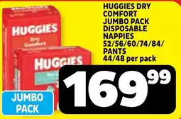 Usave Huggies Dry Comfort Disposable Nappies offer