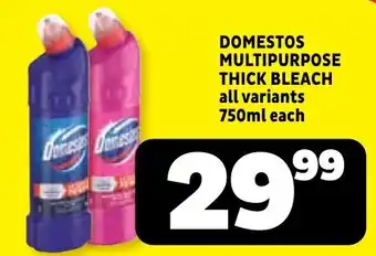 Usave DOMESTOS MULTIPURPOSE THICK BLEACH offer