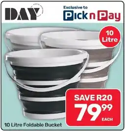 Pick n Pay Hypermarket DAY 10 Litre Foldable Bucket offer
