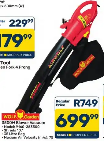 Pick n Pay Hypermarket Wolf Garden 3500W Blower Vacuum offer