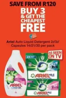Checkers Ariel Auto Liquid Detergent/ Capsules offer