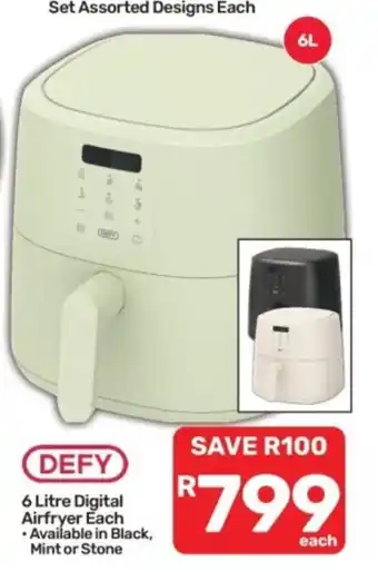 DEFY 6 Litre Digital Airfryer Assorted