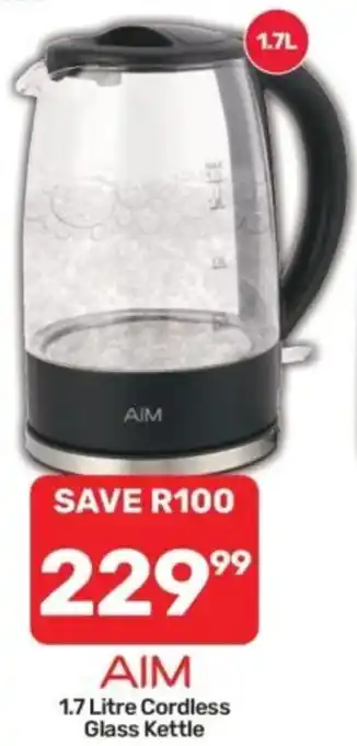 AIM 1.7 Litre Cordless Glass Kettle