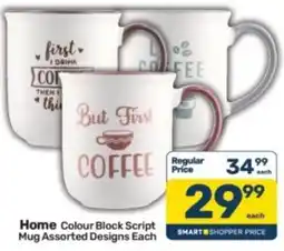Pick n Pay Home Colour Block Script Mug Assorted offer