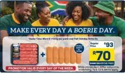 Pick n Pay Game Time Wors and PnP Hotdog Rolls offer