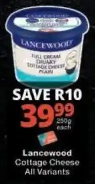 Checkers Lancewood Cottage Cheese offer