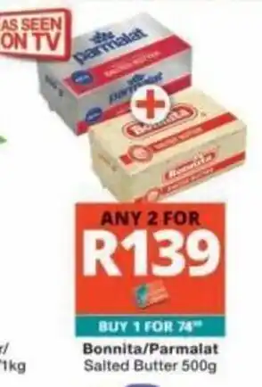 Checkers Bonnita/Parmalat Salted Butter offer