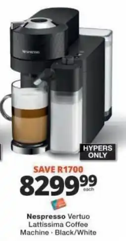 Checkers Nespresso Vertuo Lattissima Coffee Machine offer