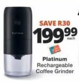 Checkers Platinum Rechargeable Coffee Grinder offer