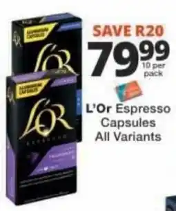 Checkers L'Or Espresso Capsules offer