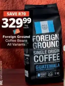 Checkers Foreign Ground Coffee Beans offer