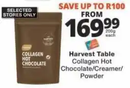 Checkers Harvest Table Collagen Hot Chocolate/Creamer/Powder offer