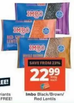 Checkers Imbo Black/Brown/Red Lentils offer