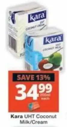 Checkers Kara UHT Coconut Milk/Cream offer