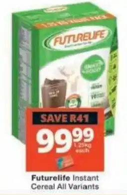 Checkers Futurelife Instant Cereal All Variants offer