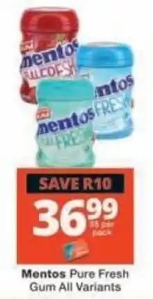 Checkers Mentos Pure Fresh Gum All Variants offer