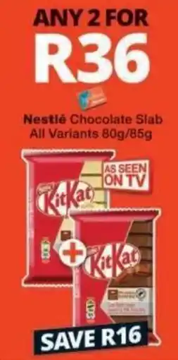 Checkers Nestlé Chocolate Slab offer