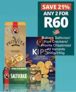 Checkers Bakers Salticrax/Kips Crackers/Provita Crispbread offer