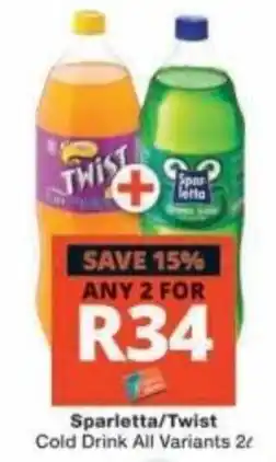 Checkers Sparletta/Twist Cold Drink All Variants offer