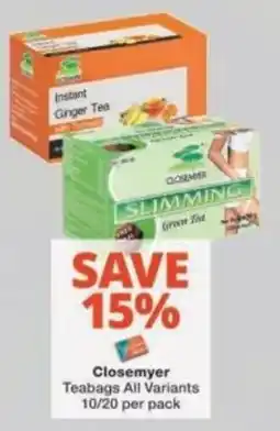 Checkers Closemyer Teabags offer