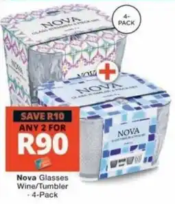 Checkers Nova Glasses Wine/Tumbler offer