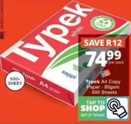 Checkers Typek white A4 Copy Paper offer