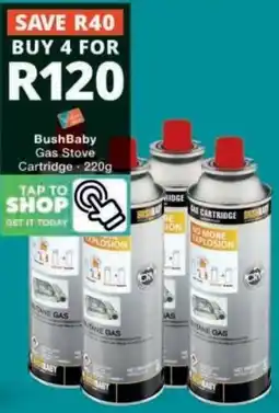 Checkers BushBaby Gas Stove Cartridge offer