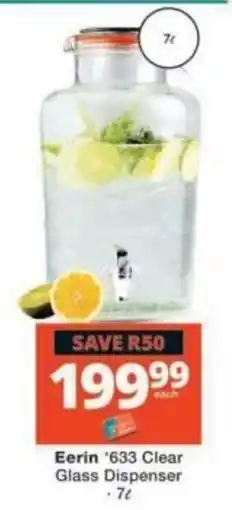 Checkers Eerin '633 Clear Glass Dispenser offer