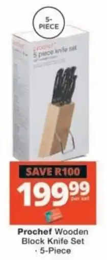 Checkers Prochef Wooden Block Knife Set offer